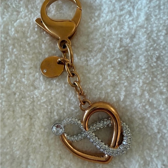 Swarovski Accessories - Swarovski Gold and Silver Infinity Heart Keychain/Infinite Bag Charm